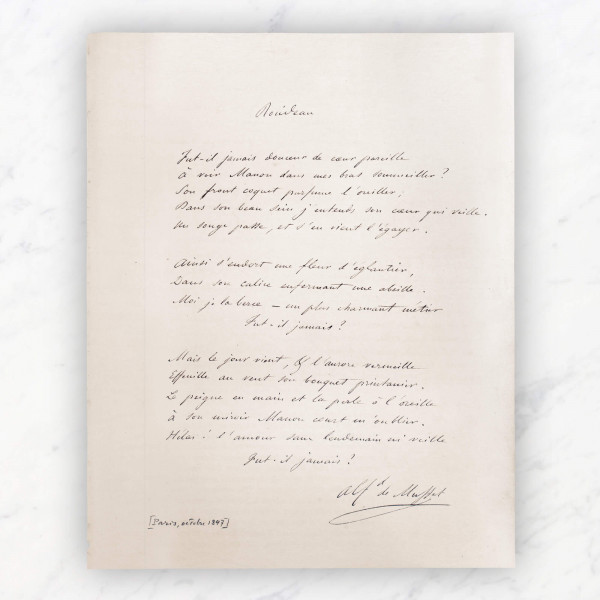 Manuscrit Rondeau Musset