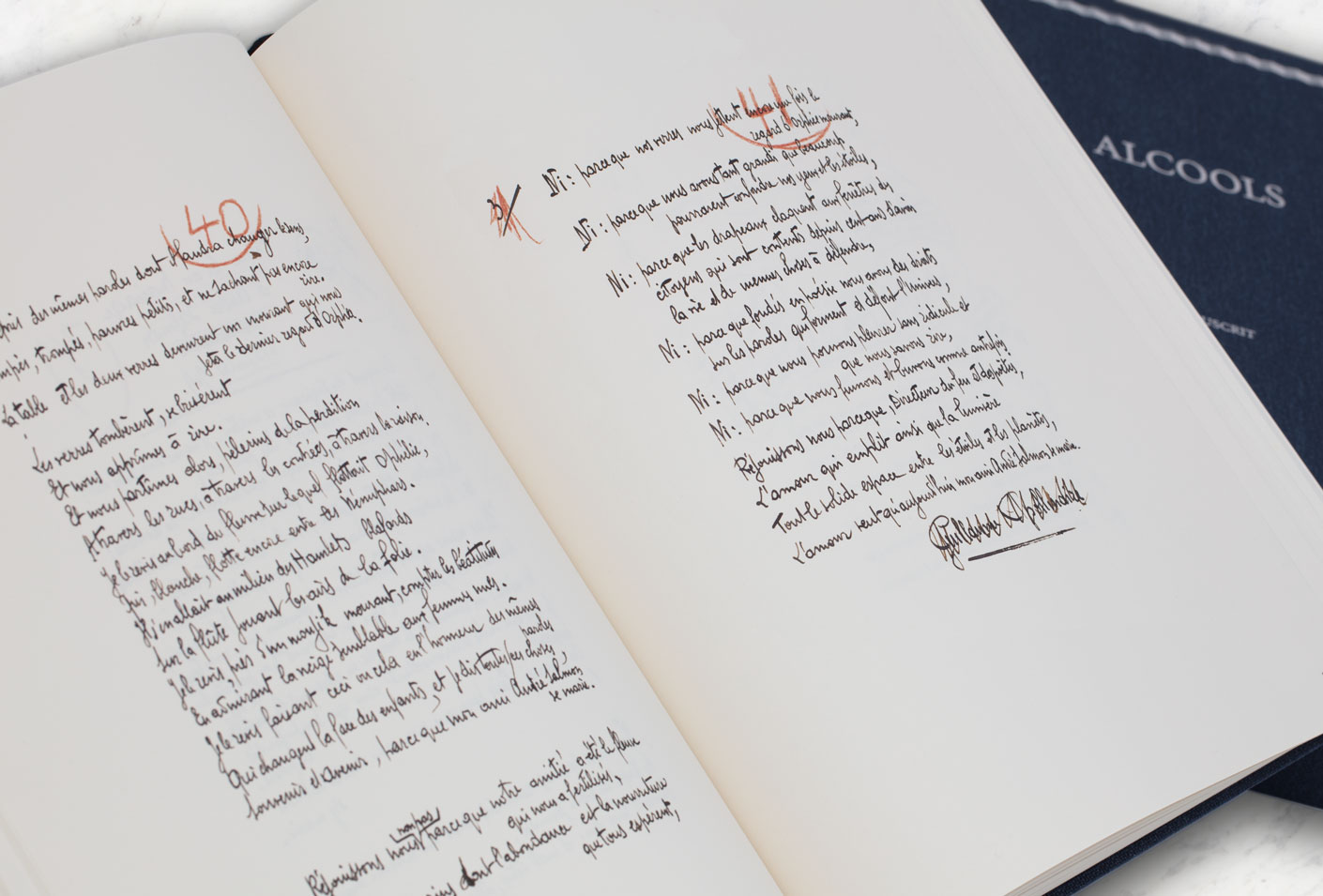 le manuscrit d'Alcools d'Apollinaire