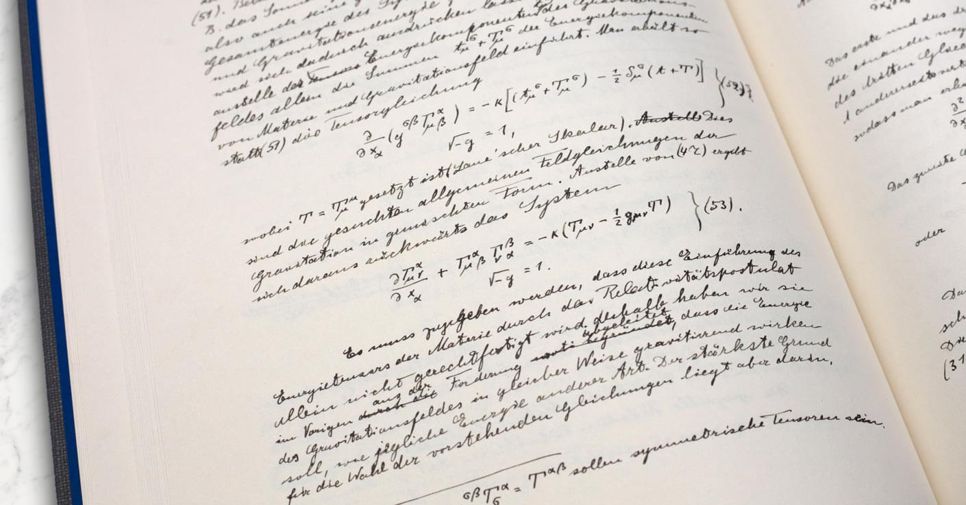 lo manuscrito de A teoria da relatividade - equação 53