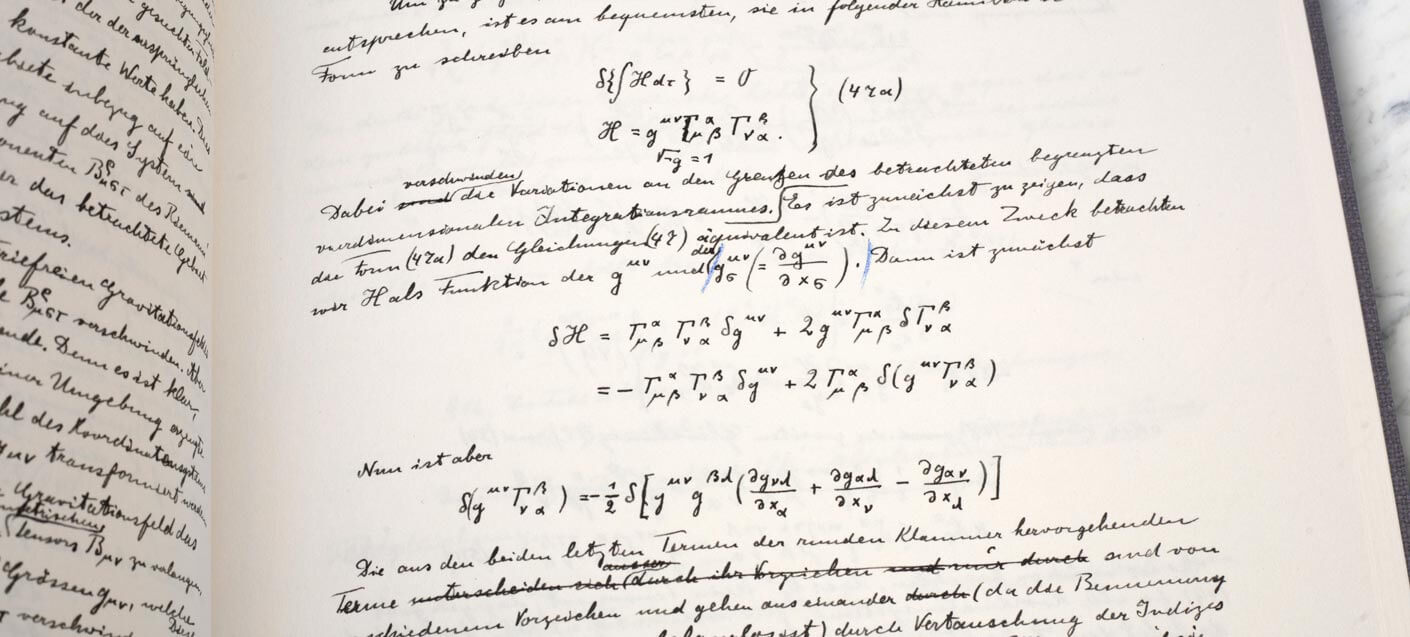 equação 47, fac-símile por Albert Einstein