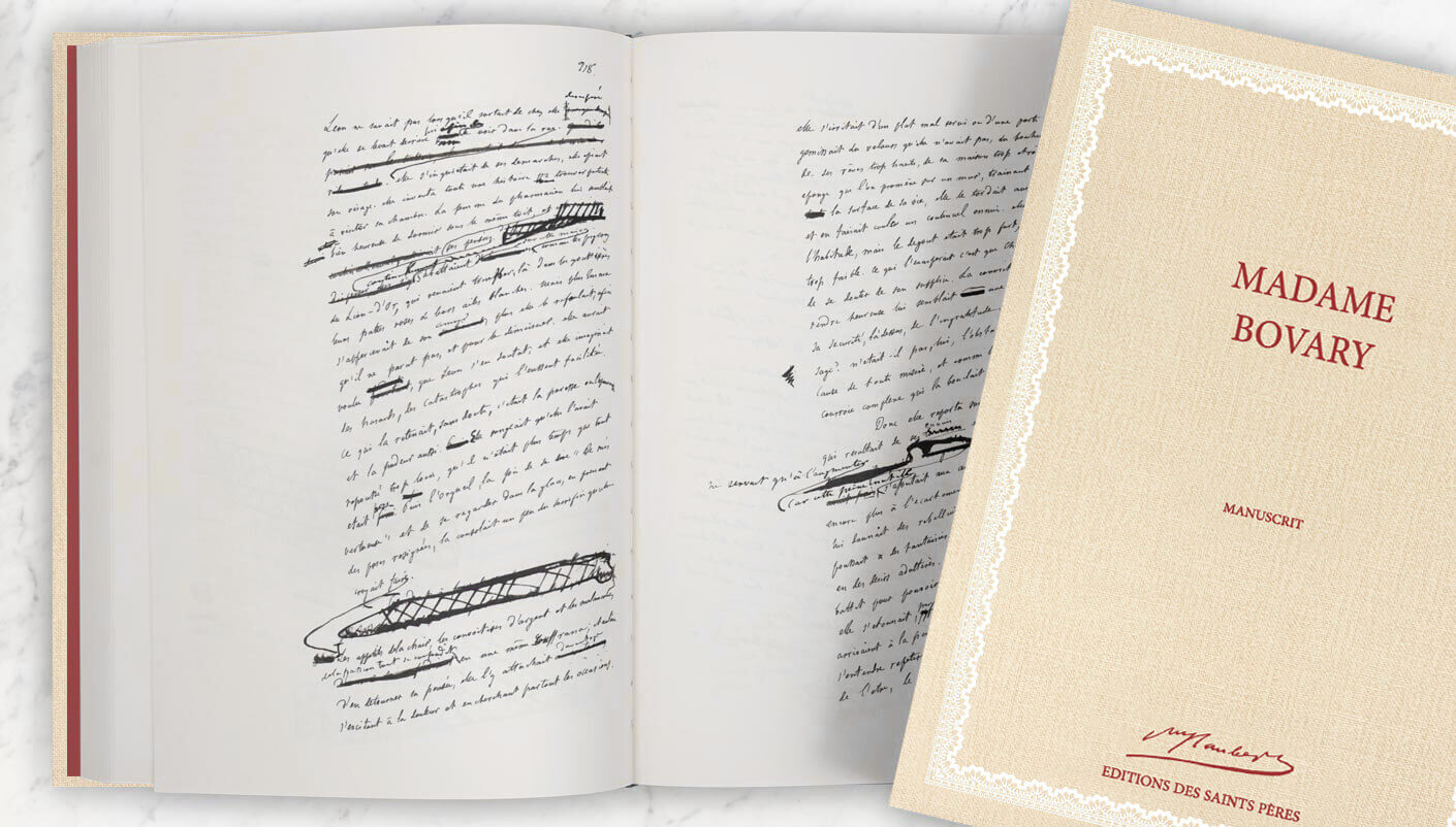 edição manuscrita de Madame Bovary por Flaubert