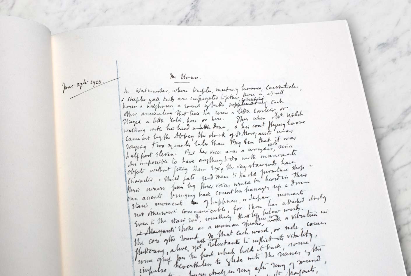 o manuscrito de Mrs Dalloway - primeira página do primeiro caderno
