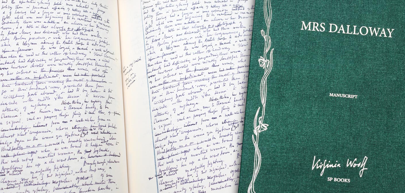Caixa e livro - o manuscrito de Mrs Dalloway por Virginia woolf