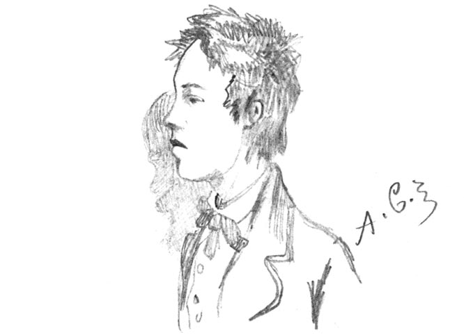 dessin portrait de Rimbaud